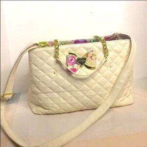 Betsey Johnson satchel with crossbody strap